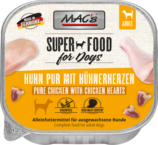 MAC's DOG Huhn pur mit Hühnerherzen 150g