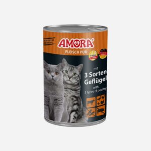 AMORA Cat Fleisch Pur 3xGeflügel 400gD