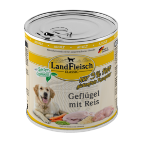 LandFleisch Dog Classic Geflügel mit Reis 800gD
