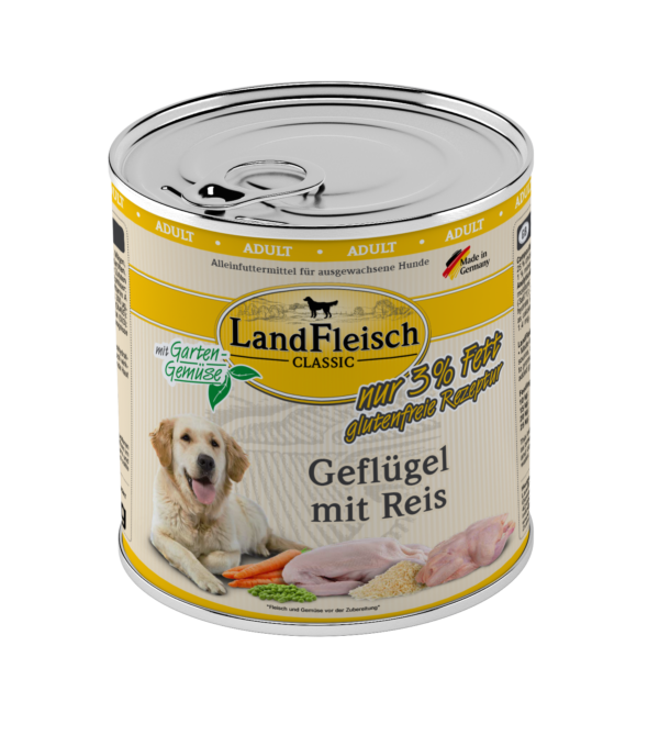 LandFleisch Dog Classic Geflügel mit Reis 800gD