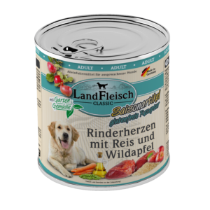 LandFleisch Dog Classic Rinderherz m.Wildapf. 800gD